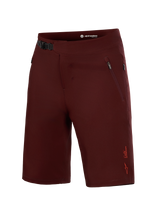 Bordeaux A-Dura Ride Liner Shorts, MTB-short met 4-way stretch, ratelsluiting en zijzakken met rits.