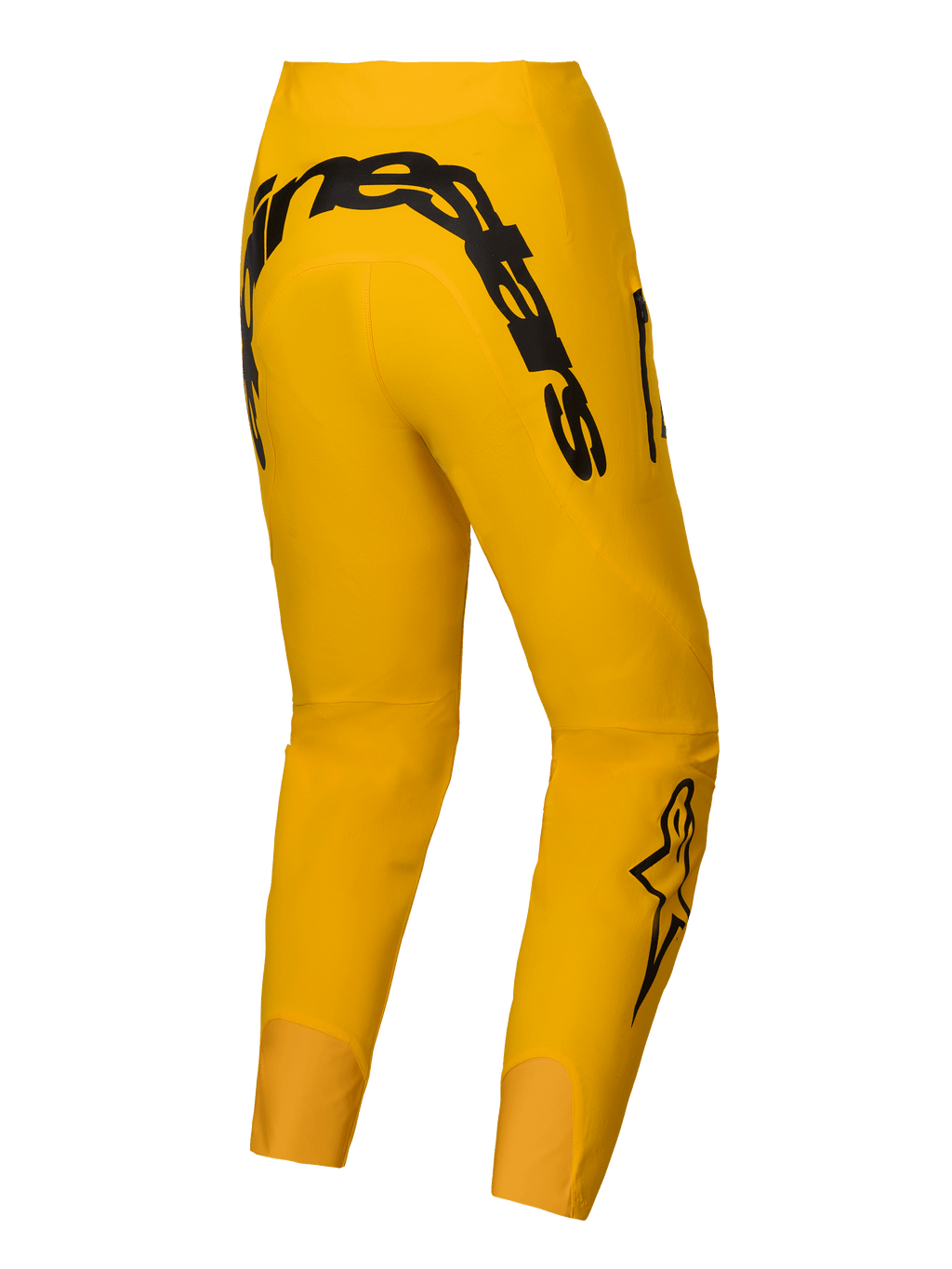 Alpinestars Beperkte Oplage A-Supra Melt Gold broek, donkergele mountainbikebroek voor heren, opvallend zwart Alpinestars-woordmerk op de achterpas, 4-way super stretch stof