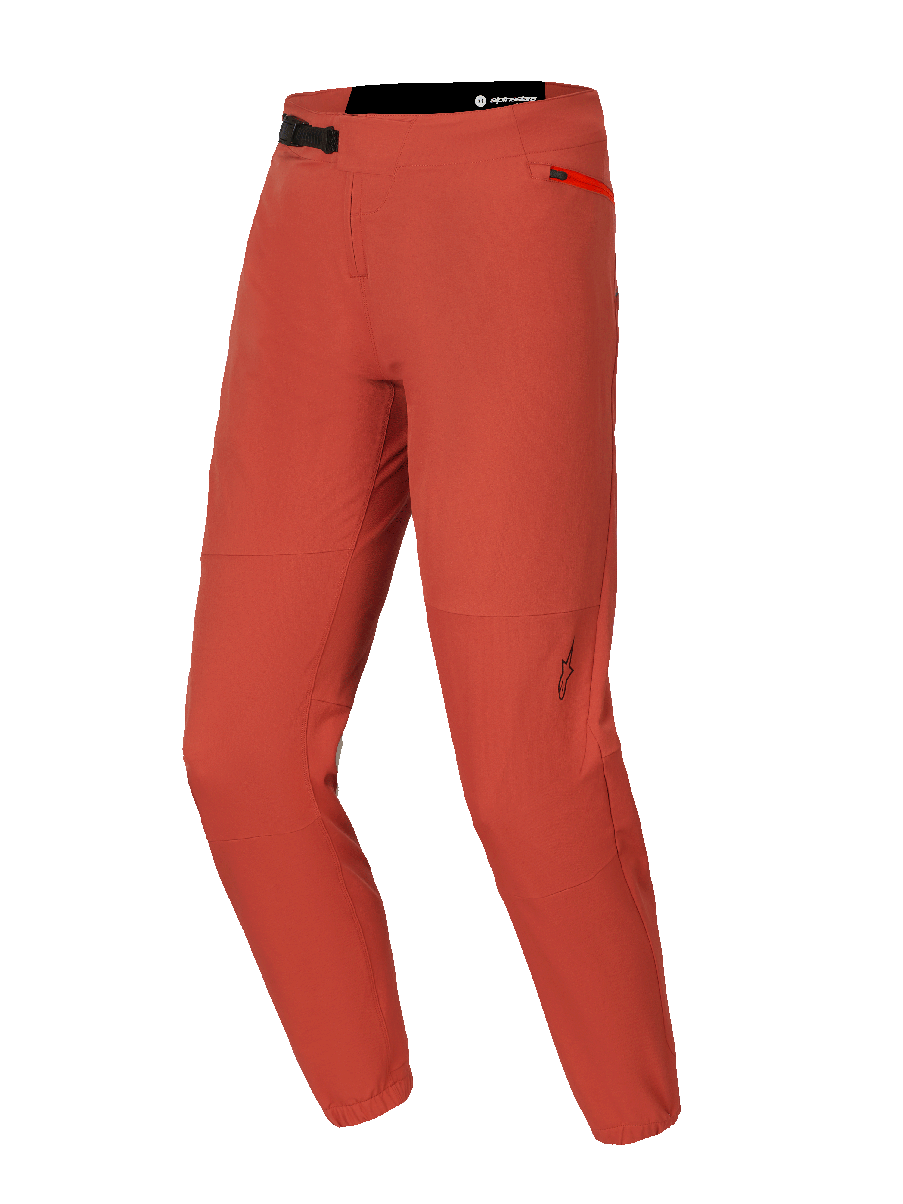 Alpinestars A-Dura Elite broek, MTB-mountainbikebroek, donkeroranje, met 4-way stretch Cordura-stof, ratelsluiting aan de voorzijde, zijzak met ritssluiting en elastische enkelmanchetten