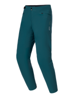 Alpinestars A-Dura broek, mountainbikebroek, Dark Pine groen, voorzien van dubbele drukknoopsluiting en tailleverstellers aan de zijkant, wit ster-logo op de linker dij, duurzaam 2-way stretch textiel voor MTB trailrijden