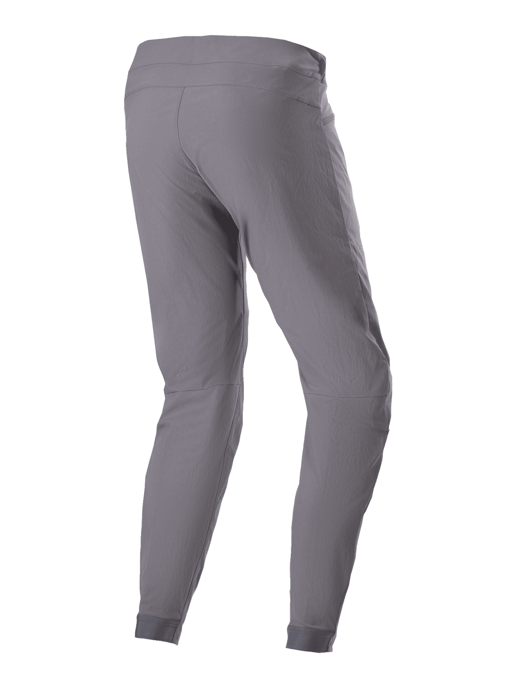 Alpinestars A-Dura Pants, MTB-fietsbroek, donkergrijs, driekwart achteraanzicht, met duurzaam 2-way stretch textiel, elastische manchetten en een ergonomische pasvorm voor mountainbike trailprestaties.