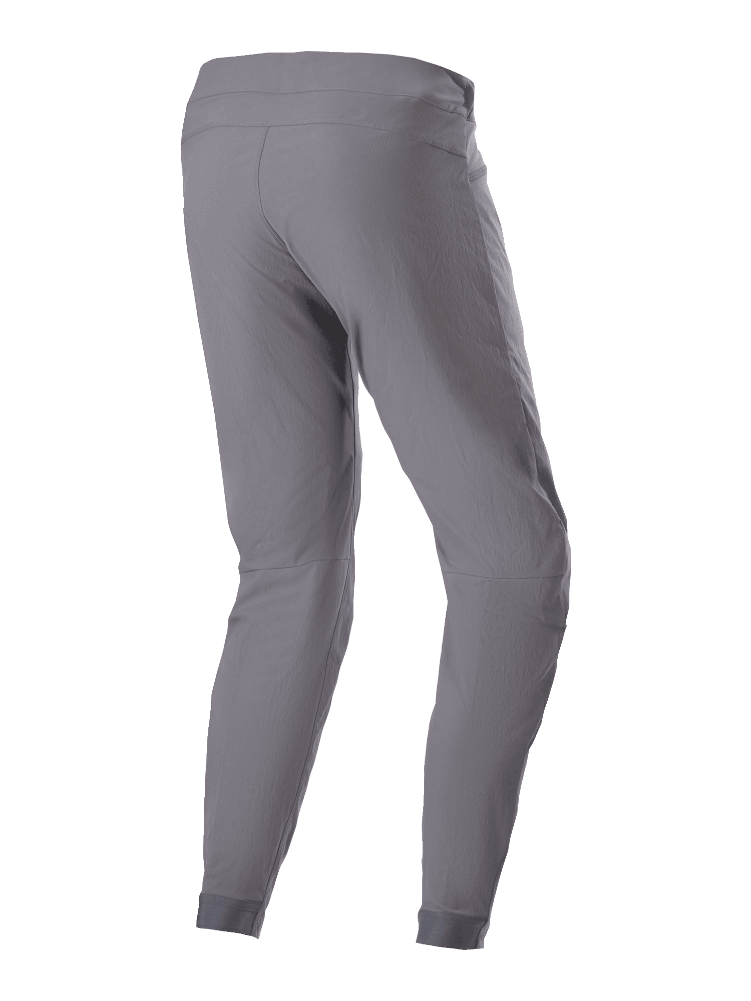 Alpinestars A-Dura Pants, MTB-fietsbroek, donkergrijs, driekwart achteraanzicht, met duurzaam 2-way stretch textiel, elastische manchetten en een ergonomische pasvorm voor mountainbike trailprestaties.