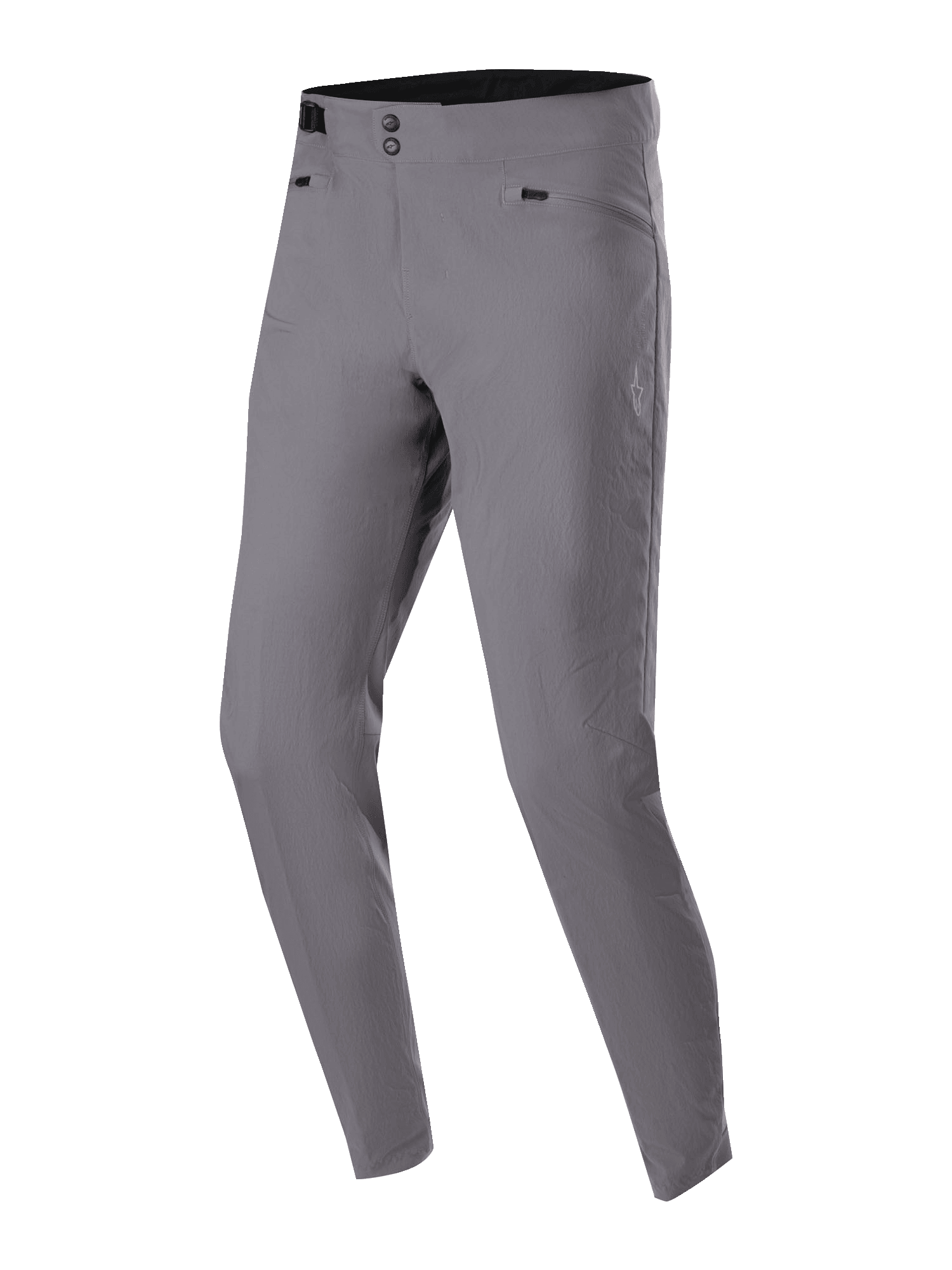 Alpinestars A-Dura Pants, MTB-broek, donkergrijs, voorzien van dubbele drukknoopsluiting, tailleverstellers aan de zijkant en ritszakken op de heup, duurzaam 2-way stretch textiel voor mountainbiken