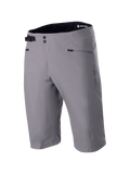 Alpinestars A-Dura Liner Shorts, donkergrijze MTB-short, dubbele drukknoopsluiting met verstelbare gespsluiting aan de zijkant, zakken met ritssluiting, duurzame 2-way stretchstof, Astars-logo aan de zijkant, zwarte binnenkant van de tailleband