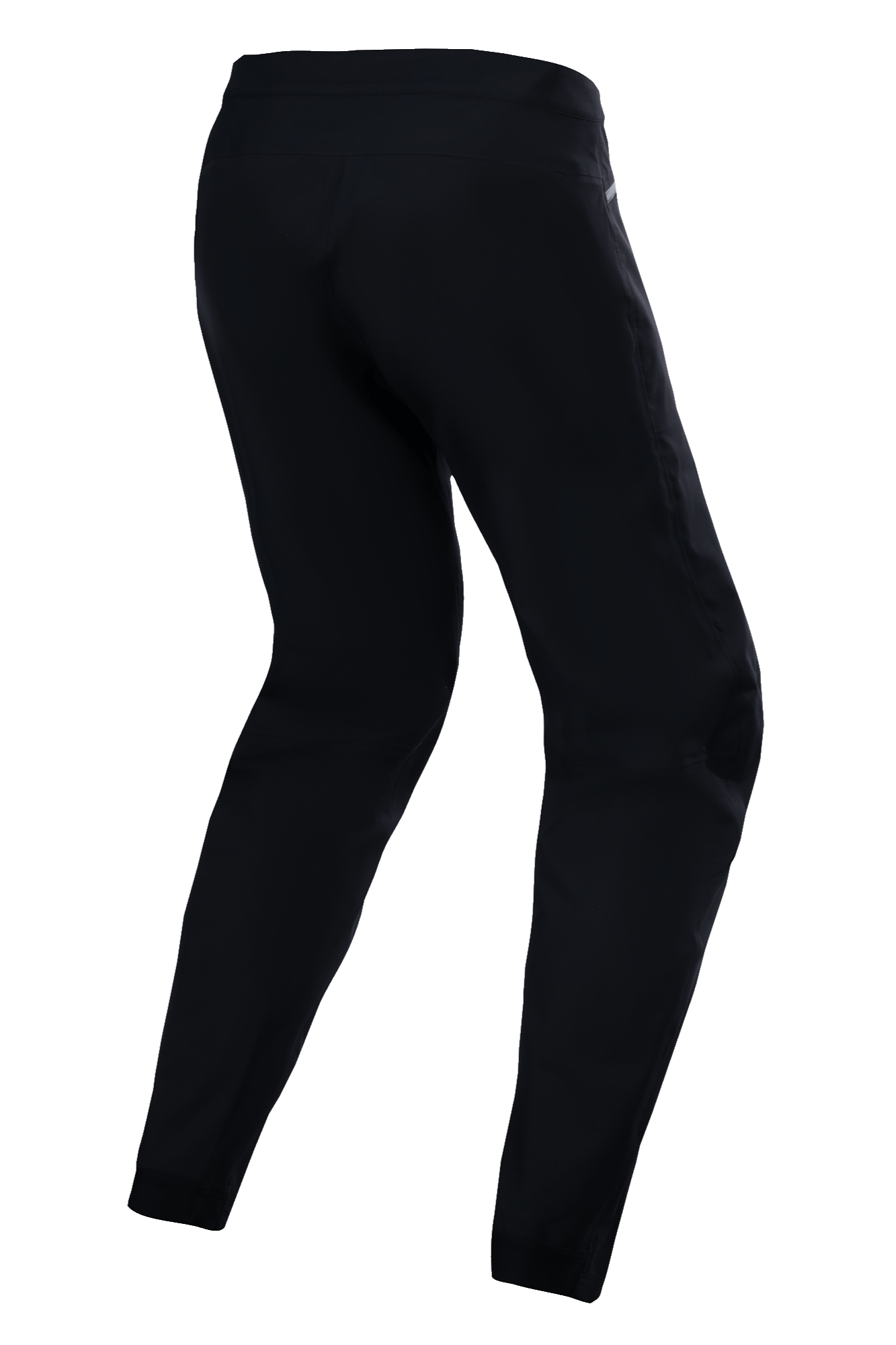 Alpinestars Stella A-Dura waterdichte damesbroek, MTB-fietsbroek, zwart, driekwart achteraanzicht, voorzien van waterdicht 3L-membraan en 4-way stretch textiel voor trailrijden