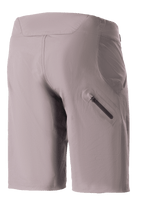 Alpinestars Stella Drop Algorithm dames mountainbike short, Sparrow Gray grijs, achteraanzicht met een gelijmde zak met rits op het been, technische stretchstof met een specifieke damespasvorm, ontworpen voor performance trail en off-road fietsen
