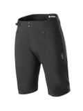 Alpinestars Stella A-Dura shorts, MTB-fietsshorts voor dames, zwart, voorzien van een dubbele drukknoopsluiting en zijdelingse tailleversteller, zakken met rits, technisch ontwerp op knielengte van duurzame 2-weg stretchstof