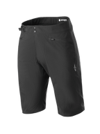 Alpinestars Stella A-Dura shorts, MTB-fietsshorts voor dames, zwart, voorzien van een dubbele drukknoopsluiting en zijdelingse tailleversteller, zakken met rits, technisch ontwerp op knielengte van duurzame 2-weg stretchstof