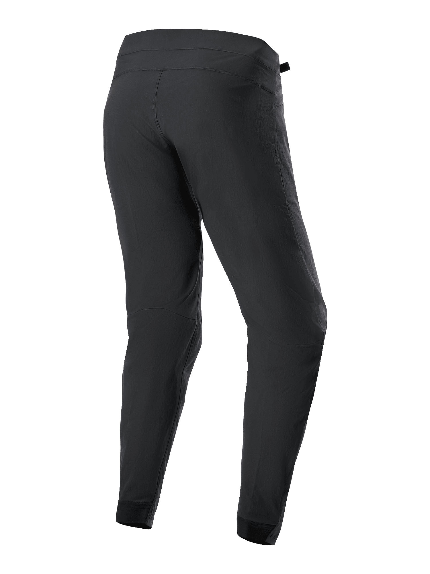 Alpinestars Youth A-Dura Pants, MTB Cycling Pants, Black, back view, featuring a regular fit with tapered legs and elasticated cuffs, durable 2-way stretch textile material, designed for mountain bike performance