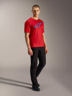 Rode A-Dura Ride jersey met korte mouwen, blauw Astars-logo, lichtgewicht jacquard stof, MTB-kleding.