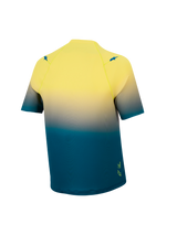 A-Dura ASTARS 2.0 Jersey, back view in blue and yellow fluo gradient, short sleeve MTB top with performance stretch.