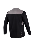 A-Dura Elite Blocked Trui 2.0, zwart en grijs, achteraanzicht met verlengde rug en sportief MTB-performance design.