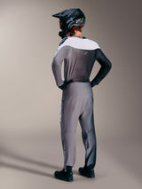 Alpinestars A-Supra Elite Jersey in Faded Gray, back view of MTB kit featuring gradient colors and performance race fit.