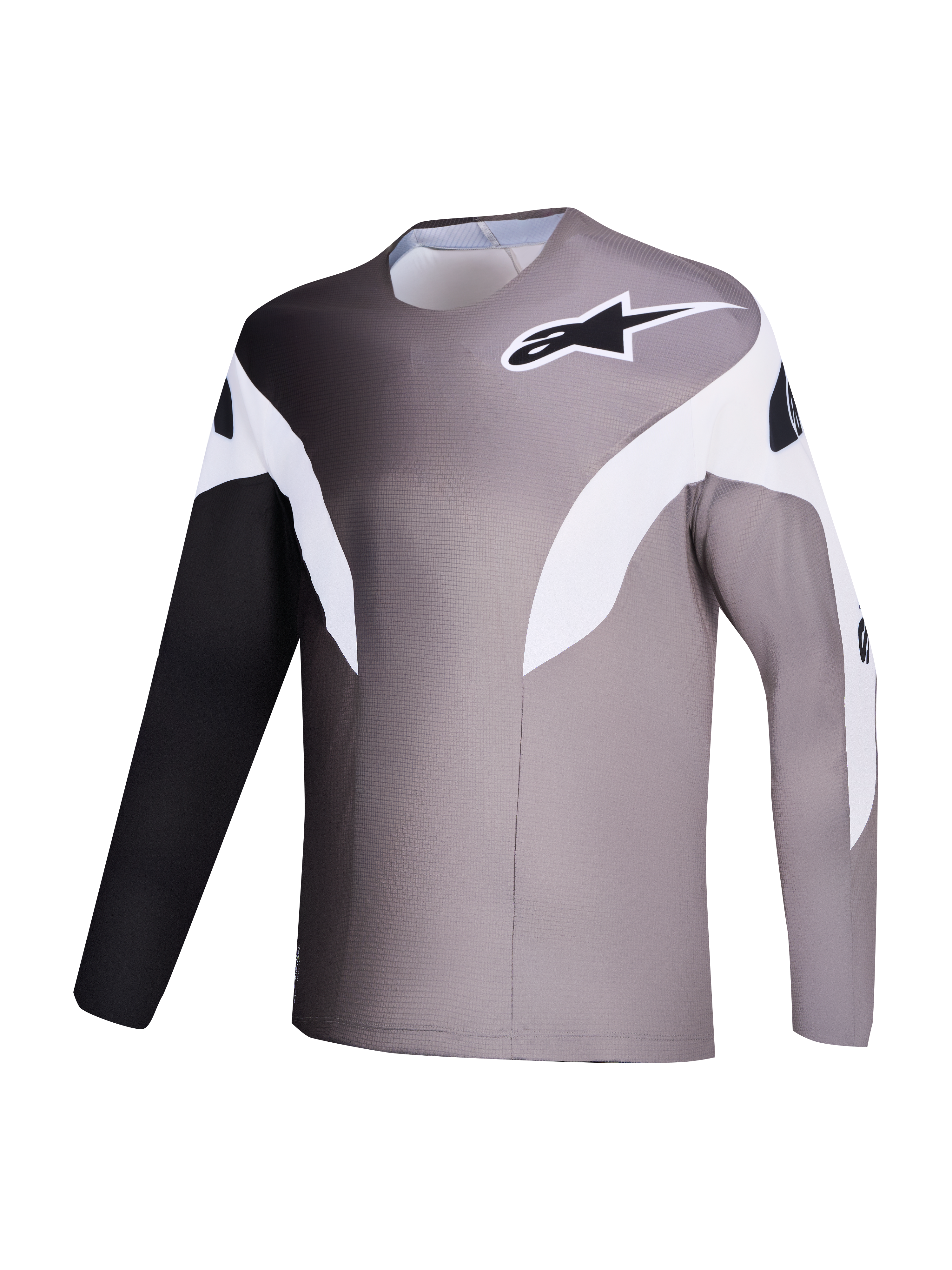 Alpinestars A-Supra Elite Trui, MTB-top in grijs kleurverloop van micro-geperforeerde gerecyclede stof.