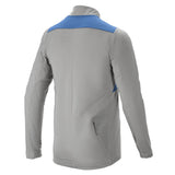 Alpinestars Nevada Jersey - Long Sleeve, Melange Gray and Mid Blue, back view showing zippered rear pocket and elongated back, technical mountain bike apparel