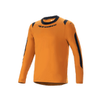 Alpinestars A-Dura Dri Wool Jersey - Long Sleeve, Mountain Bike Jersey, Dark Gold, black crew neck and mesh panels on shoulders and arms, Alpinestars wordmark on chest, technical wool blend for trail riding
