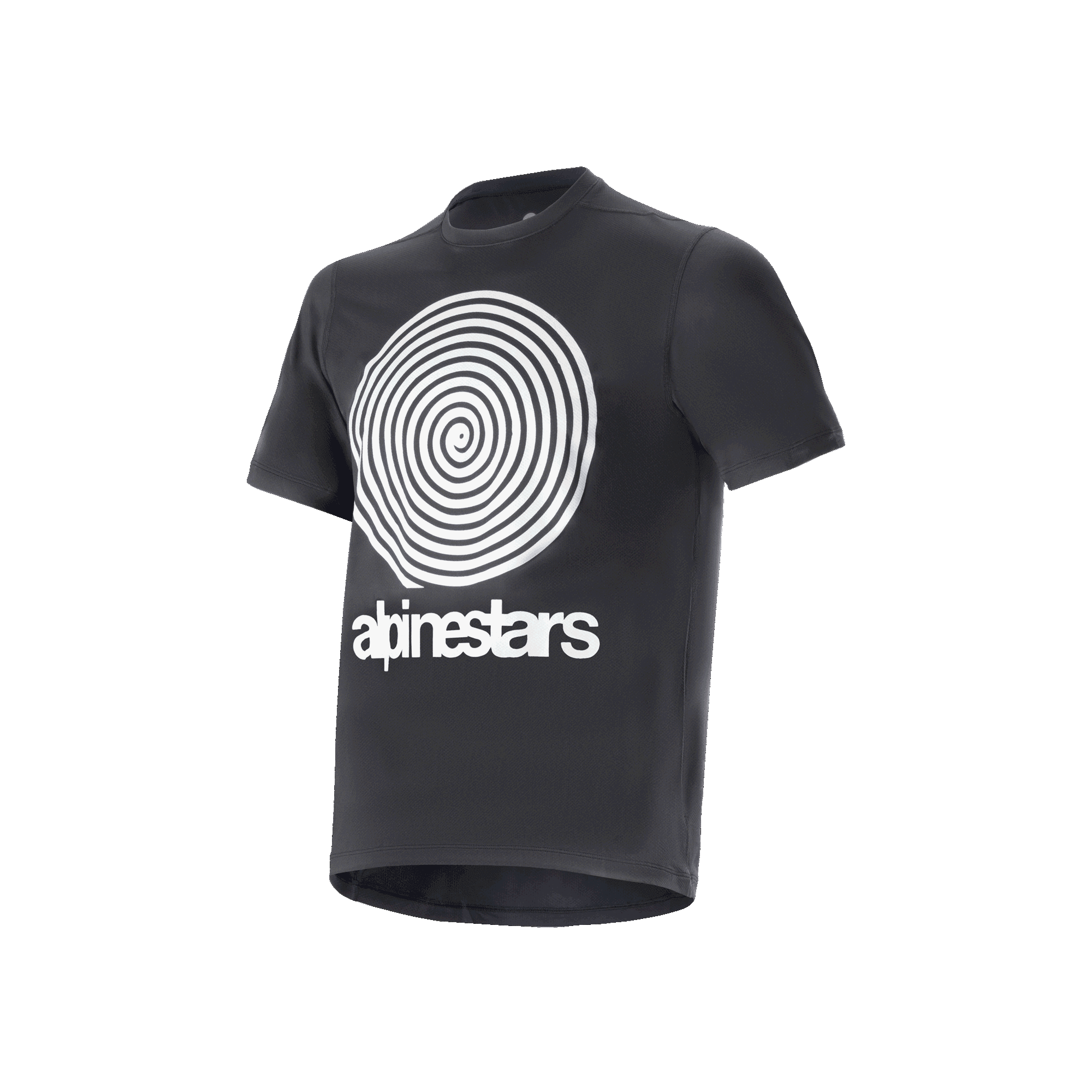 Alpinestars A-Dura Oscar Jersey, Short Sleeve Mountain Bike Jersey, Black, White Vintage Oscar Spiral Graphic and Wordmark Logo, Performance Cycling Apparel