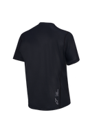 Achterkant van de zwarte Stella A-Dura Ride MTB-trui voor dames met korte mouwen en wit Astars-logo.