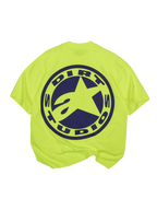 Alpinestars Limited Edition Dirt Studios Tech Series T-shirt, fluogeel katoen met oversized marineblauw logo op de rug.