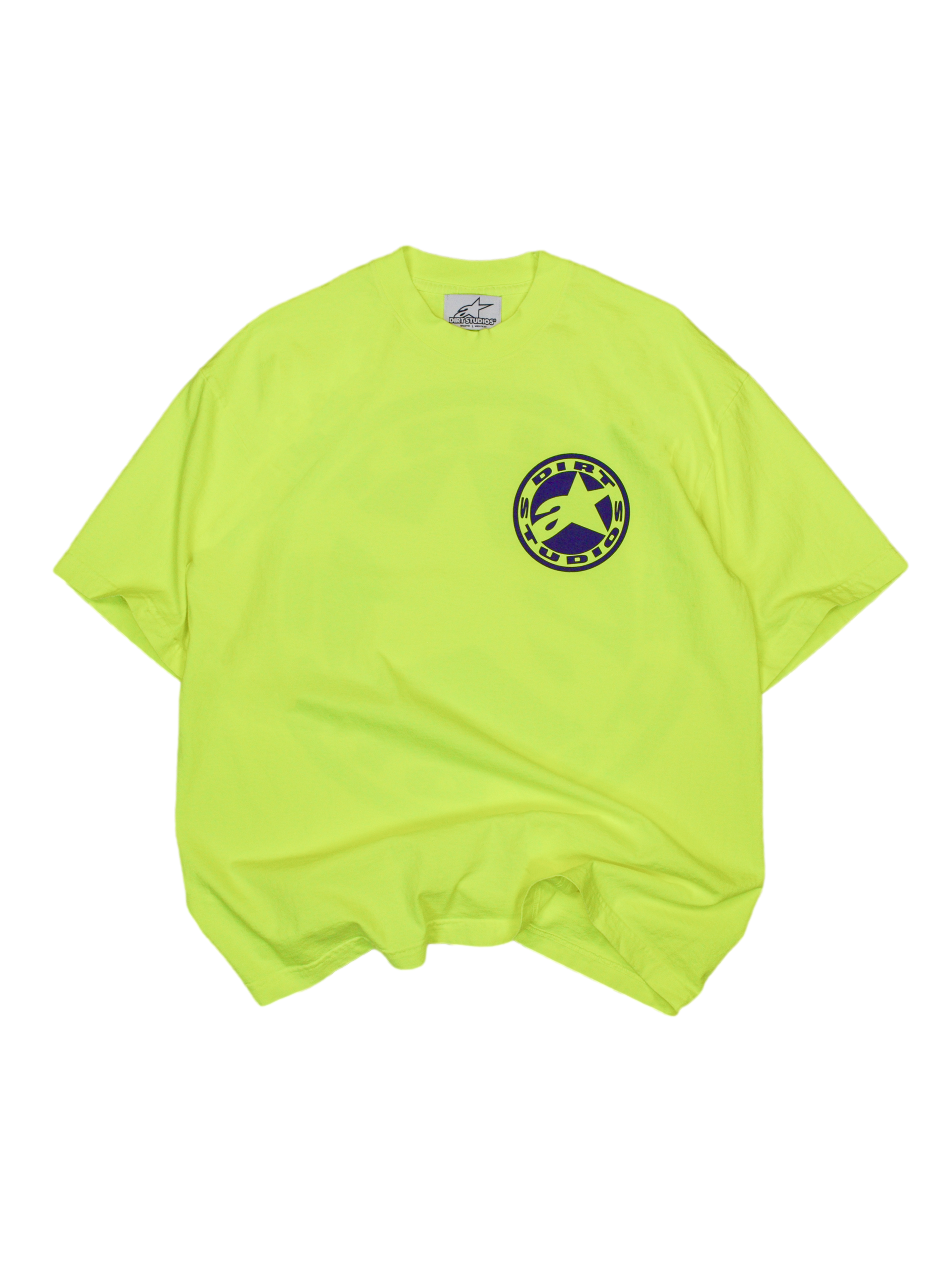 Alpinestars x Dirt Studios Tech Series T-shirt, fluogeel heren-T-shirt van geverfd katoen met borstlogo.