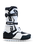 Alpinestars Tech-T laarzen, trialmotorlaarzen in zwart en wit, CE-gecertificeerd leer met een TPU-scheenplaat en gripzool.