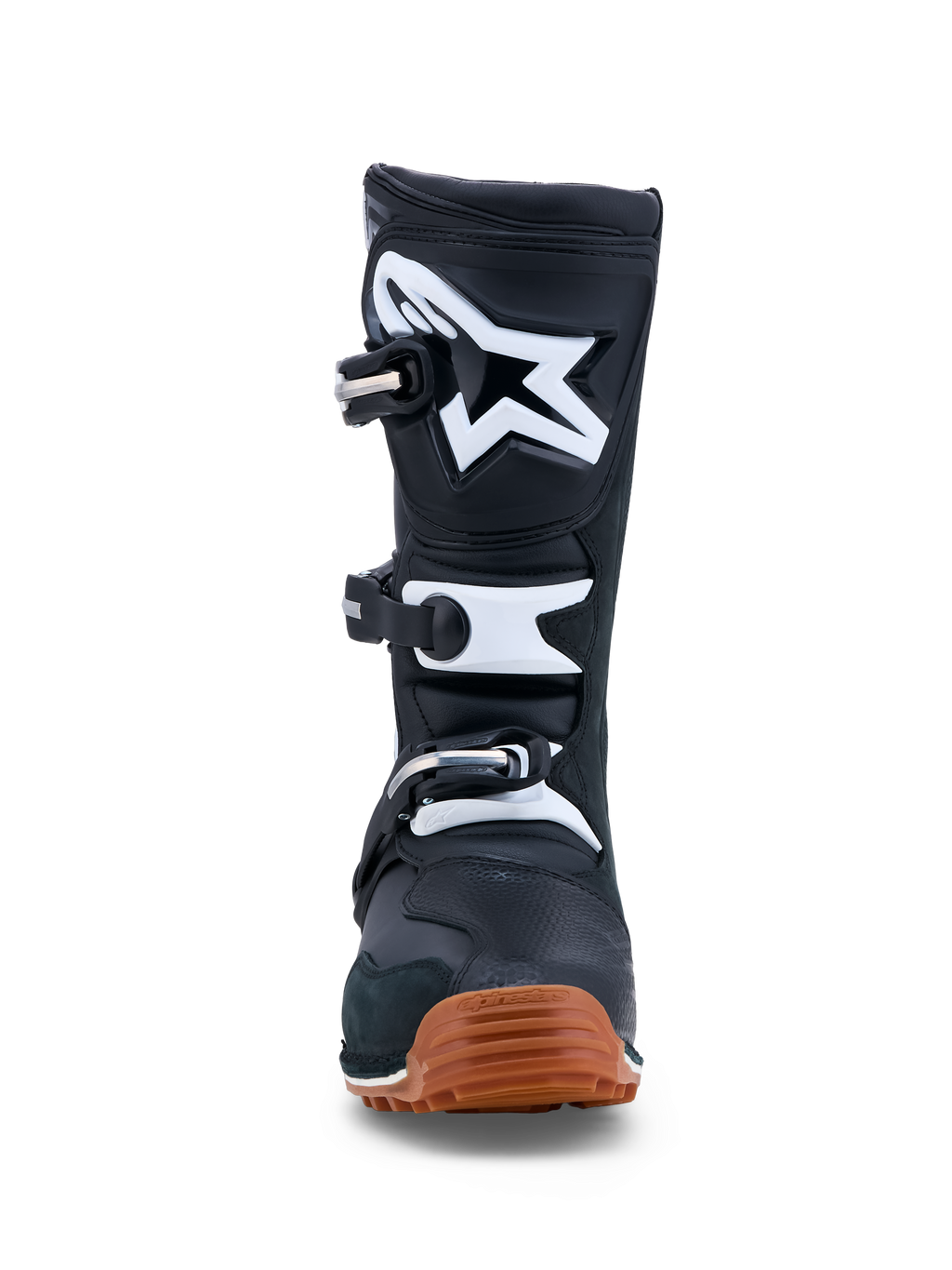 Alpinestars Tech-T heren-trialmotorlaarzen, zwart en wit, leer met rubberen zool voor veel grip, CE-gecertificeerd