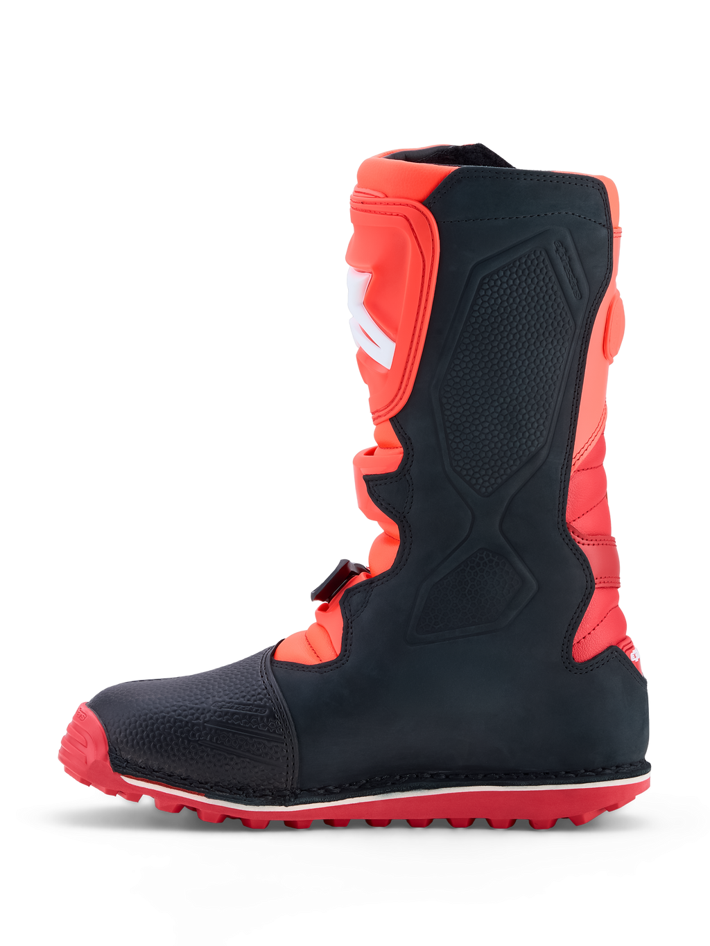 Alpinestars Tech-T laarzen, heren triallaarzen, rood en zwart, lederen constructie met zool met hoge grip.