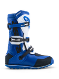 Alpinestars Tech-T laarzen, triallaarzen, blauw en wit, leer, drie gespen, rubberen gripzool, CE-gecertificeerd