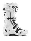 Alpinestars Tech 10 laarzen, motorcross racelaarzen, wit en zwart, drievoudig gespsluitingssysteem, versterkte TPU-schaal met 'Tech 10' en 'DHCP' branding, dikke robuuste zool, CE-gecertificeerd beschermend schoeisel voor off-road racen