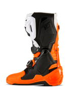 Alpinestars Tech 10 Enduro laarzen, fluo oranje, zwart en wit, hoogwaardige motorcross- en off-roadlaarzen met een drievoudig gespsluitingssysteem, beschermende TPU-panelen en een speciale Enduro dual-compound zool voor extra grip.