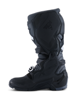Alpinestars 2026 Tech 7 Enduro laarzen, motorcross- en enduro-laarzen, zwart antraciet wit, binnenaanzicht met het getextureerde TPU-paneel voor contact met de motor, robuuste dual-compound zool en duurzame microvezelconstructie.
