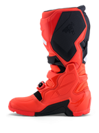 Alpinestars Tech 7 Enduro motorlaarzen voor heren, rood en zwart, met CE-gecertificeerde TPU-bescherming en enduro-zolen.
