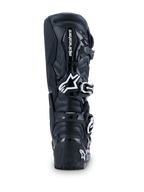 Alpinestars 2026 Tech 7 Enduro Drystar® Boots, Motocross Boots, Black, rear view featuring white Alpinestars logo on the calf, durable TPU protection panels, and rugged construction for off-road and enduro riding