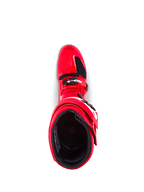 Alpinestars Tech 7 Laarzen, motocrosslaarzen, felrood, bovenaanzicht met binnenvoering en gespsluiting, duurzame TPU-constructie voor off-road bescherming