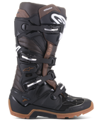 Alpinestars Tech 7 Enduro motorlaarzen, off-road motorlaarzen, zwart en donkerbruin, meerdere verstelbare gespen, robuuste enduro-zool, beschermende constructie voor enduro- en motorcrossrijden