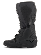 Alpinestars Tech 7 Enduro Drystar® laarzen, zwart, zijaanzicht van de binnenzijde met honingraatstructuur grippanelen en het '7'-logo, waterdichte off-road motorlaarzen voor enduro-racen.