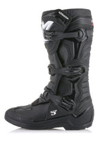 Alpinestars Tech 3 laarzen, zwarte motorcrosslaarzen, zijprofiel met drievoudig gespsluitingssysteem, TPU-beschermingspanelen en duurzaam bovenwerk van microvezel voor off-road prestaties