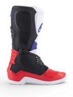 Alpinestars Tech 3 motorcrosslaars, off-road motorlaars in wit, felrood en donkerblauw, met synthetische microvezelconstructie en TPU-bescherming