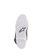 Alpinestars Stella Tech 3 dameslaarzen, weergave van de zool, witte rubbersamenstelling met zwart Astar-logo, getextureerde grippatronen en branding in reliëf, duurzame en vervangbare motorcrosslaarszool