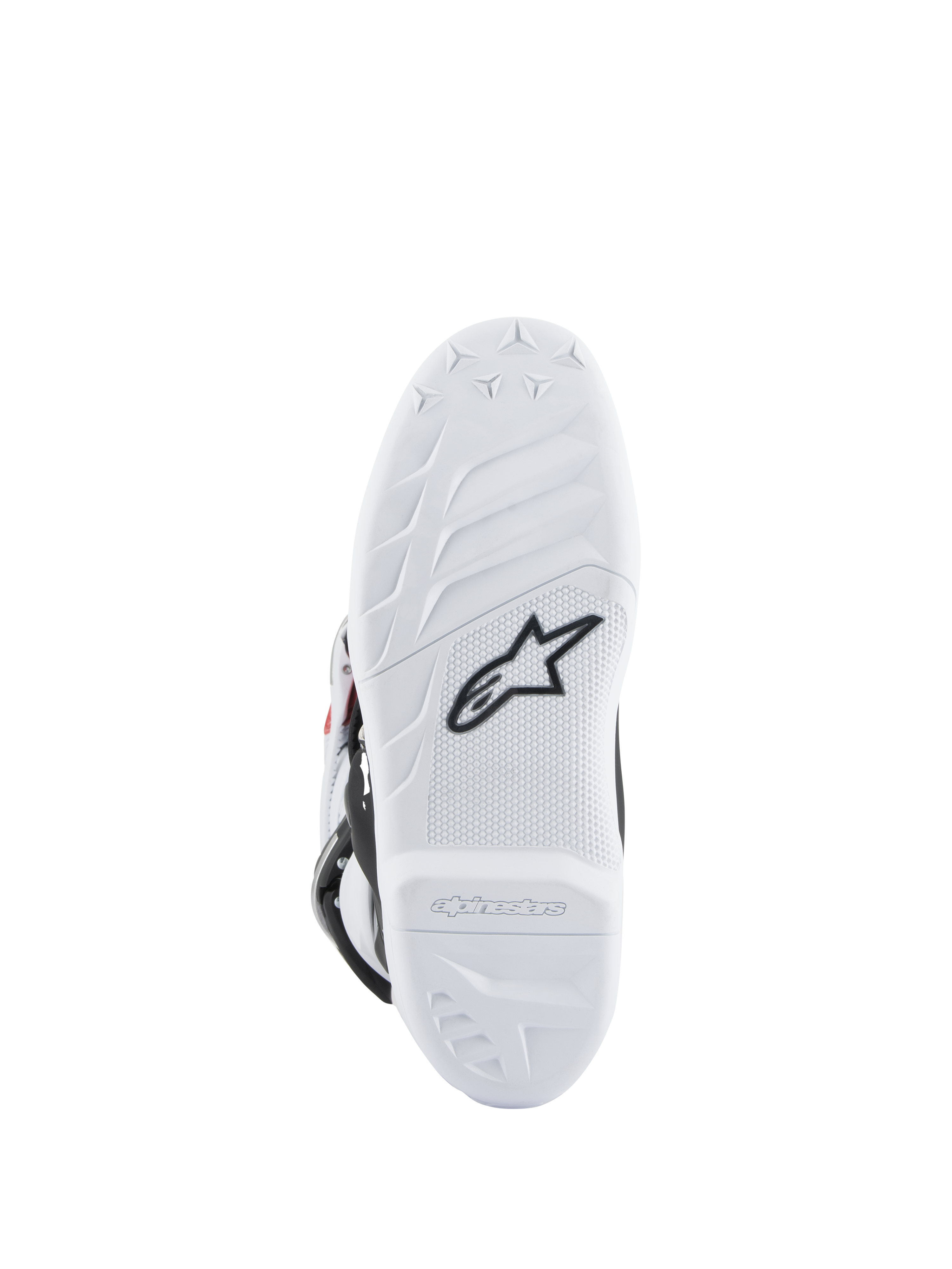 Alpinestars Youth Tech 7S laarzen, motorcrosslaarzen, witte zool met zwart Astars-logo, getextureerd grippatroon, duurzaam samengesteld materiaal voor off-road prestaties