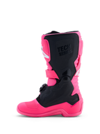 Alpinestars Jeugd Tech 7S laarzen, roze en zwarte motorcrosslaarzen met TPU-bescherming voor junioren.