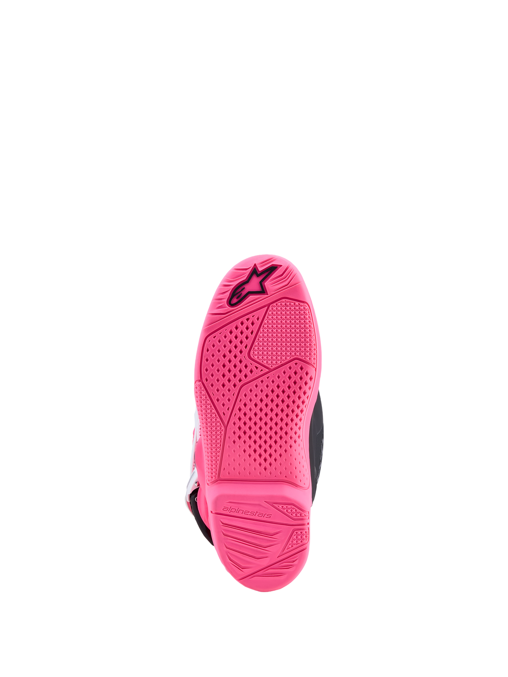 Alpinestars Jeugd Tech 7S laarzen, motorcrosslaarzen met roze gripzool en ster-logo voor jonge rijders.
