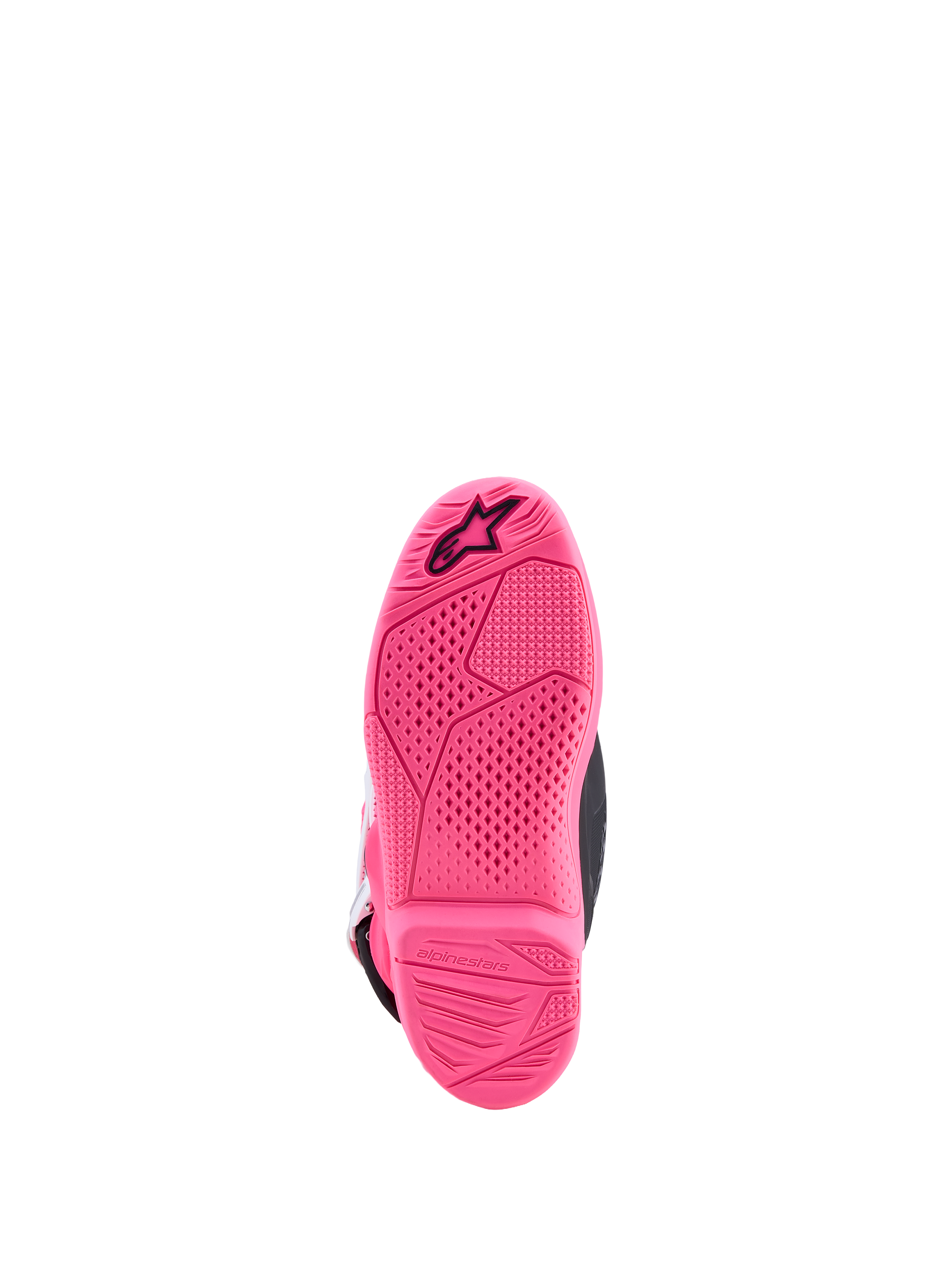 Alpinestars Jeugd Tech 7S laarzen, motorcrosslaarzen met roze gripzool en ster-logo voor jonge rijders.