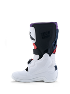 Alpinestars Jeugd Tech 7S motorcrosslaarzen, wit en zwart met rode accenten, duurzame TPU-constructie voor junior rijders.