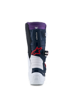 Alpinestars jeugd Tech 7S motorlaarzen, donkerblauw en wit met rood, junior motorcross-uitrusting, CE-gecertificeerd.
