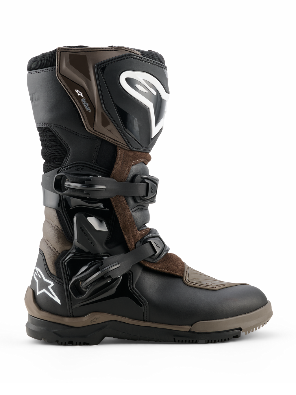 Alpinestars Corozal V2 Adventure Drystar motorlaarzen, adventure touring motorlaarzen, bruin en zwart, waterdichte constructie met verstelbare gespen, versterkte enkel- en scheenbeenbescherming, robuuste zool met profiel voor grip op elk terrein