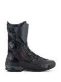 Alpinestars SP-X BOA® motorlaarzen, sportieve motorlaarzen, zwart met rode accenten, BOA® Fit System-draaiknop, middelhoge constructie met panelen van microvezel en mesh, TPU hiel- en teenbescherming, slank ontwerp voor op de weg