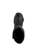 Alpinestars SMX-6 V3 Boots, Black, top-down view showing the interior opening and upper construction, performance motorcycle footwear featuring microfiber materials and mesh flex zones