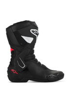 Alpinestars Stella SMX-6 V3 laarzen, sportieve motorlaarzen voor dames, zwart met witte en Diva Pink accenten, zijprofiel met TPU scheenbeen- en enkelbescherming, mesh flexpanelen en een hoogwaardige microvezelconstructie voor circuit en straat.