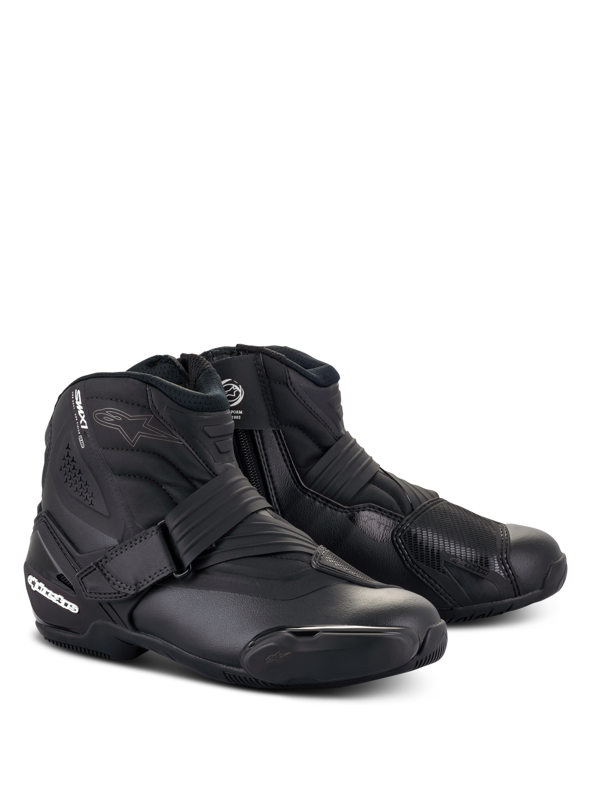 Alpinestars Stella SMX-1 R V2 laarzen, lage dames motorschoenen, zwart, voorzien van een bovenwerk van microvezel, TPU-hielkap en schakelpad, riemsluiting en sportief aerodynamisch profiel